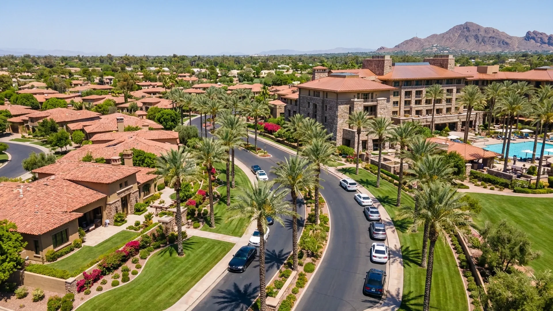 Arizona Biltmore resort area and luxury golf course